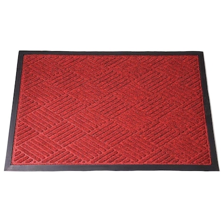 Rhino Mats Opus Entrance Mat, Polypropylene/Rubber, 3/8" Thick, Red, 4 ft W x 6 ft L OPUS-4872R